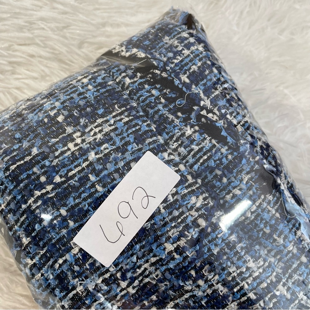 Chico's Blue Tweed Fringed Blazer - Picture 9 of 9